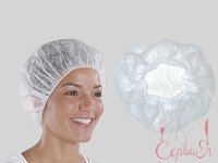 Шапочка-берет флізелін одноразова біла ЗПТ_thumbnail