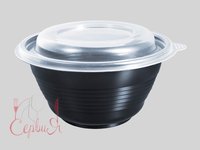 Контейнер для супу з кришкою чорний 500мл 10шт ПП 117-500_thumbnail