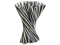 Соломка фреш 25смх8мм зі згином чорно-біла 100шт BS_thumbnail