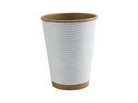 Стакан 400мл паперовий гофра білий/Крафт всеред.25шт АПХ 122289_thumbnail