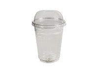 Склянка 300мл з купольною кришкою з отвором 50шт РК_thumbnail