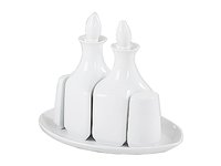 Набор підставка для пляшок (масло + оцет) і для солі, перцю_thumbnail