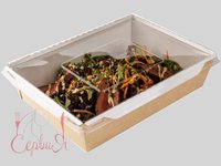 Контейнер папер.207х127х55мм з прозр.криш. 800мл КРАФТ біле всеред. 10шт 013824/К_thumbnail