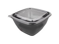 Контейнер РЕТ 160х160х70мм чорный з прозор.кришкою 875мл 10шт 015065/015066_thumbnail