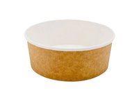 Контейнер бум.д.145, h67мм БЕЗ КРЫШКИ! 750мл КРАФТ бел.внутри 10шт 011116_thumbnail