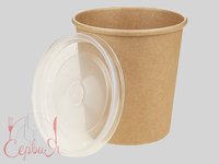 Контейнер папер.для супу крафт з прозорою кришкою 480мл 25шт ПП_thumbnail