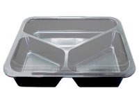 Контейнер РР 3хсекц. 227х178х50мм чорний с прозор. кришкою 10шт Т3 А 25923_thumbnail