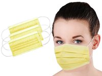 Маска мед. спанбонд однораз. 3шар. жовта_thumbnail