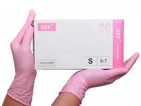 Рукавички нітрилові S рожеві 100шт SEF 1212222_thumbnail