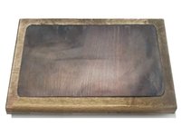 Підставка-піднос дерев'яна прямокутна 34х30см на ніжках_thumbnail