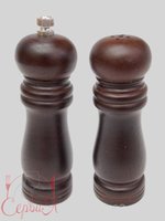 Набір для спецій 2 предм. (сіль/перець-млинок) дерев'яний 15см 1154 СМ_thumbnail