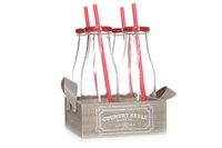 Набір з 4х пляшок для напоїв 420мл з соломкою C&T 7865953_thumbnail