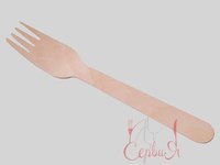 Виделка дерев'яна 16см 100шт KN 20120_thumbnail