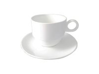 Чашка чайна з блюдцем біла 320мл/д.17см 19855_thumbnail