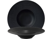 Тарілка для пасти чорна матова з візерунком 30,5см АР_thumbnail