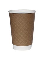 Стакан 340мл паперовий двошаровий Ромб Крафт/білий всередині 25шт АПХ 122635_thumbnail