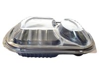 Контейнер РР ланч-бокс 230х202х37мм 2х секц.чорний з прозор.кришкою 1л 10шт А_thumbnail