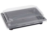 Контейнер РЕТ 242х168х30мм д/суши чорний з прозор.кришкою 10шт 015044/015045_thumbnail