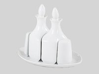 Набор підставка для пляшок (масло + оцет) і для солі, перцю_thumbnail