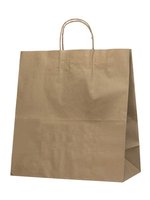 Пакет паперовий дно 330х160х350мм крафт з ручками 100шт 699 ЕП_thumbnail