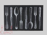 Сет под горячее винил 40х35см вилки-ложки C&T 23460_thumbnail