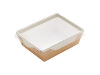 Контейнер папер.165х120х45мм з прозр.криш. 500мл КРАФТ біле всеред. 50шт 013826/К_thumbnail