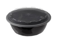 Контейнер РР д.152мм, h48мм чорний з прозор.кришкою 530мл 10шт 015400  1264_thumbnail