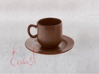 Чашка+блюдце 100мл  22Е768-01 коричн.(Латвия)_thumbnail