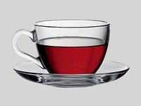 Чашка з блюдцем прозора 215мл BASIC 97948 6шт_thumbnail