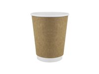 Стакан 350мл паперовий двошаровий Крафт/білий всеред.під кришку ГР-90 30шт GP 02-0076_thumbnail