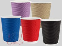 Стакан 420мл паперовий гофра блакитний 25шт АПХ 122409_thumbnail