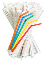 Соломка для соку 21смх4,8мм зі згином асорті в інд.уп. 200шт СП_thumbnail